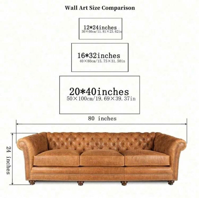 Grande toile abstraite verte style peinture à l’huile sans cadre, décoration murale pour salon ou chambre, 50 × 100 cm.