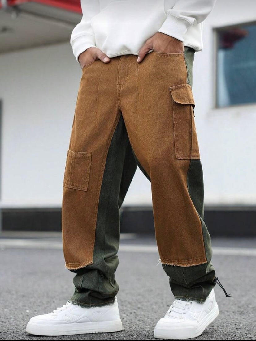 Pantalon Cargo Homme Décontracté en Coton, Coupe Baggy et Style Urbain