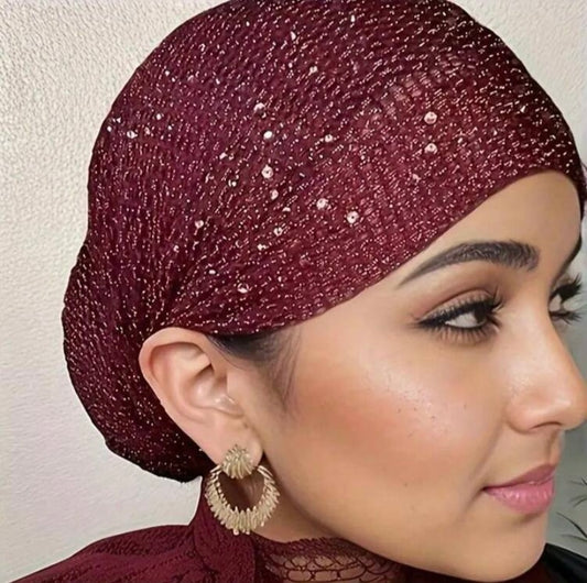 Turban Femme Élastique à Strass – Léger et Élégant, Style Moderne
