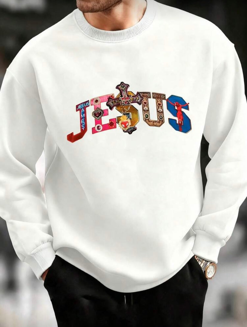 Sweat Homme Imprimé, Col Rond, Manches Longues, Style Décontracté