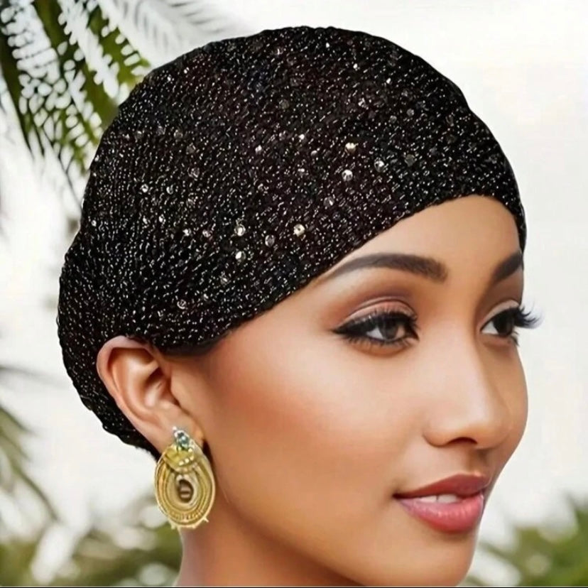 Turban Femme Élastique à Strass – Léger et Élégant, Style Moderne