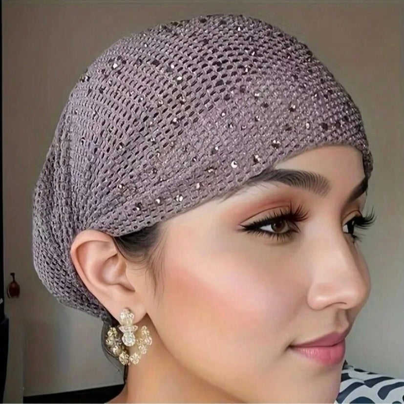 Turban Femme Élastique à Strass – Léger et Élégant, Style Moderne