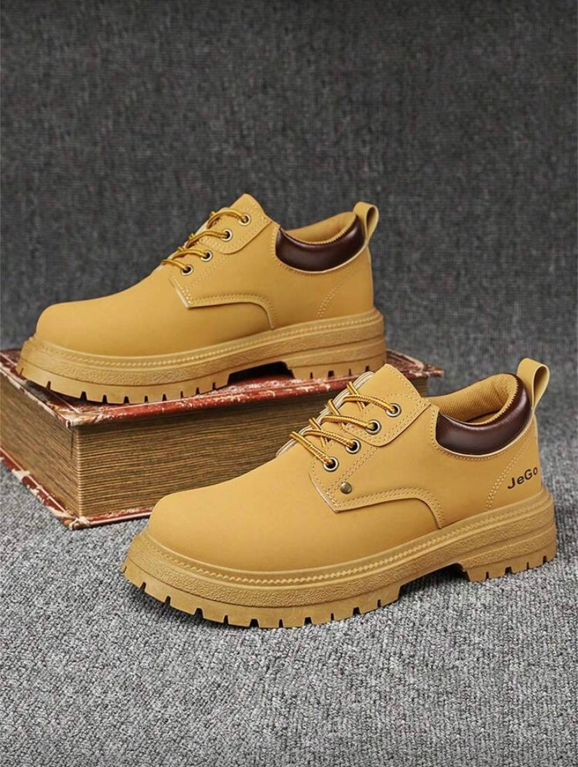 Bottes Homme Basses Style Vintage, Semelle Épaisse Rehaussante, Polyvalentes pour l’Automne/Hiver