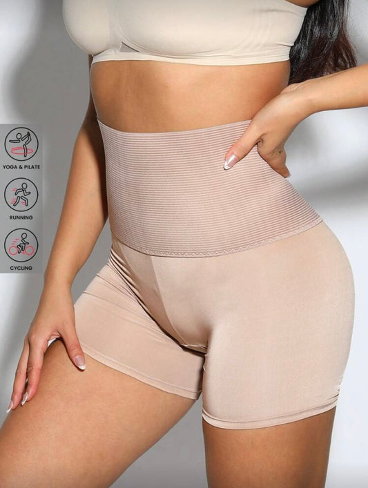Pantalon gainant taille haute sculptant avec effet ventre plat et rehaussement des fesses
