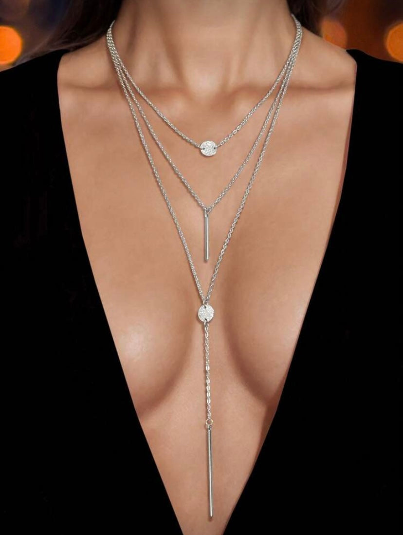 Collier long tendance à chaînes multi-rangs – Élégance moderne et stylée ✨