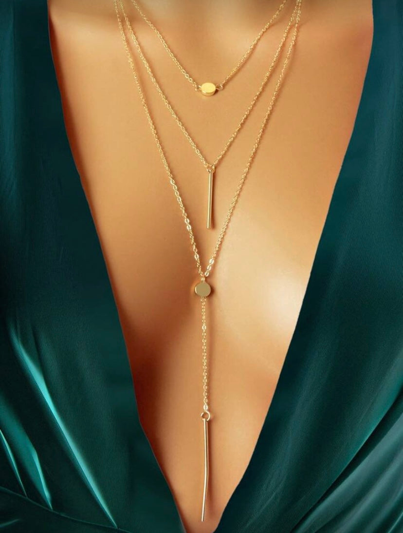 Collier long tendance à chaînes multi-rangs – Élégance moderne et stylée ✨